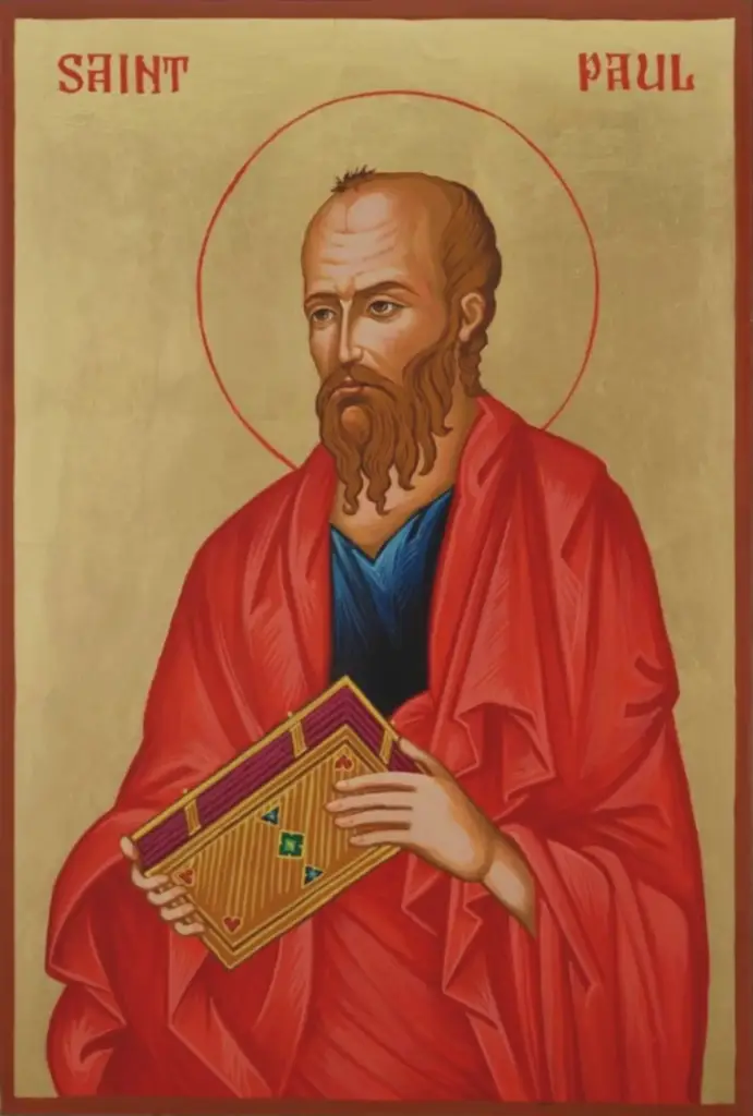 Orthodox icon of Saint Paul the Apostle holding an epistle.